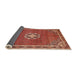 Sideview of Traditional Sunrise Orange Medallion Rug, tr547