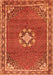 Serging Thickness of Machine Washable Medallion Orange Traditional Area Rugs, wshtr547org