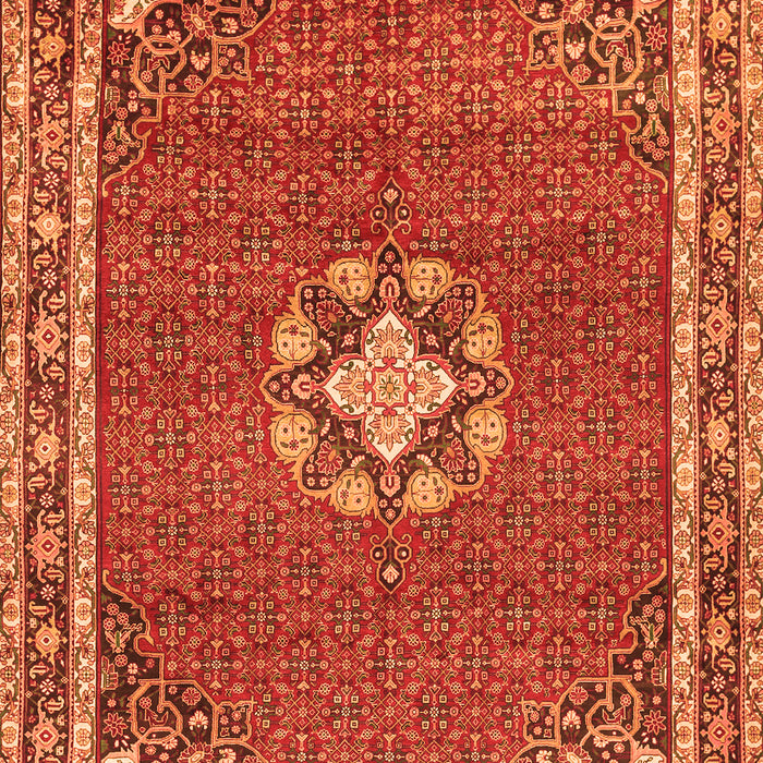 Serging Thickness of Machine Washable Medallion Orange Traditional Area Rugs, wshtr547org