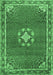 Machine Washable Medallion Emerald Green Traditional Area Rugs, wshtr547emgrn