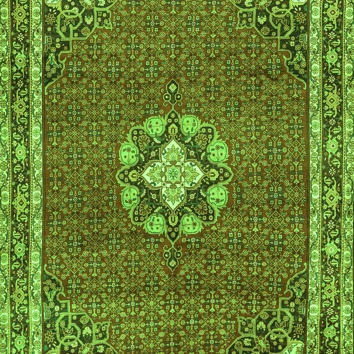 Serging Thickness of Machine Washable Medallion Green Traditional Area Rugs, wshtr547grn