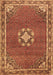 Machine Washable Medallion Brown Traditional Rug, wshtr547brn