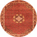 Square Medallion Orange Traditional Rug, tr547org