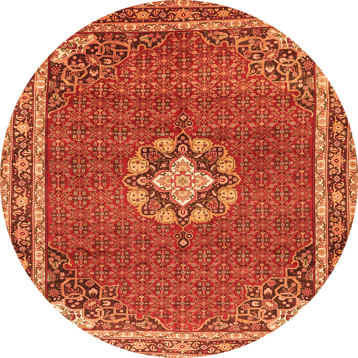 Machine Washable Medallion Orange Traditional Area Rugs, wshtr547org