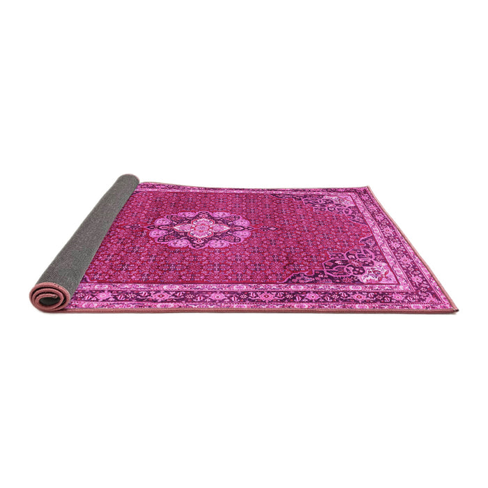 Sideview of Medallion Pink Traditional Rug, tr547pnk