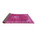 Sideview of Medallion Pink Traditional Rug, tr547pnk