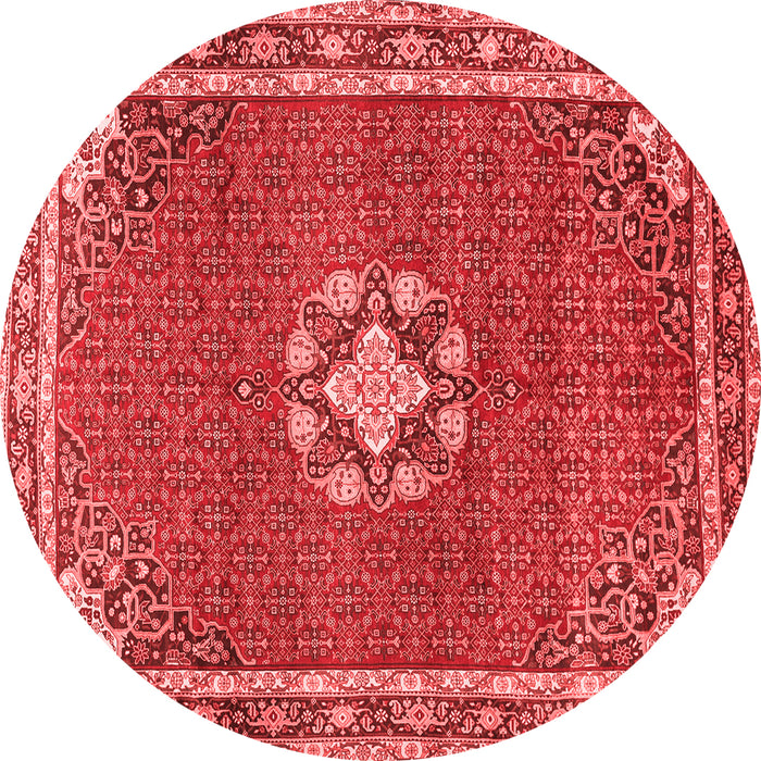 Machine Washable Medallion Red Traditional Rug, wshtr547red