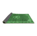 Sideview of Medallion Emerald Green Traditional Rug, tr547emgrn