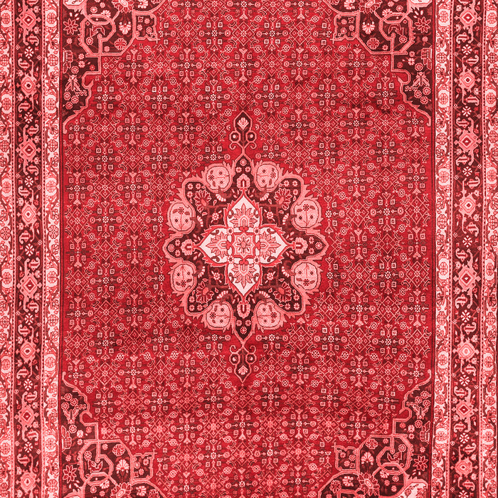 Machine Washable Medallion Red Traditional Rug, wshtr547red