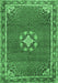 Medallion Emerald Green Traditional Rug, tr547emgrn