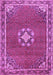 Machine Washable Medallion Purple Traditional Area Rugs, wshtr547pur
