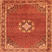 Serging Thickness of Medallion Orange Traditional Rug, tr547org