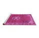 Sideview of Machine Washable Medallion Pink Traditional Rug, wshtr547pnk