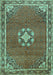 Medallion Turquoise Traditional Rug, tr547turq