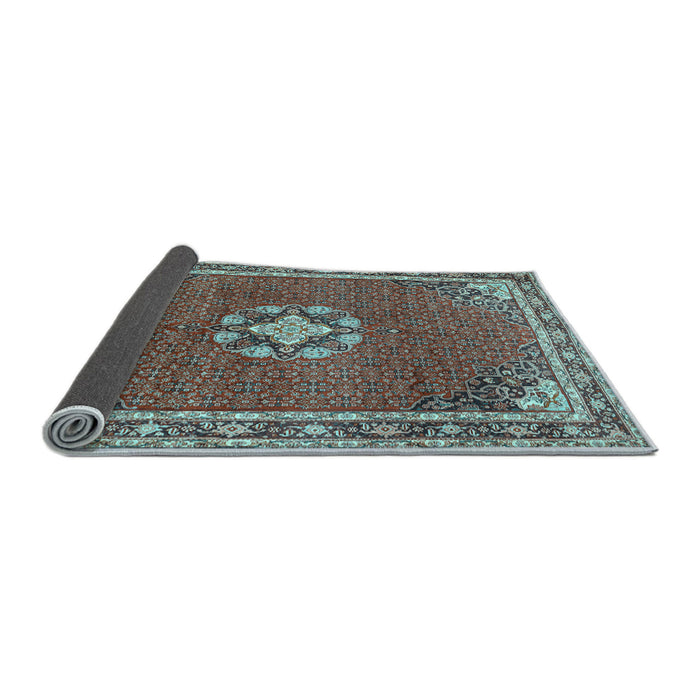 Sideview of Medallion Light Blue Traditional Rug, tr547lblu