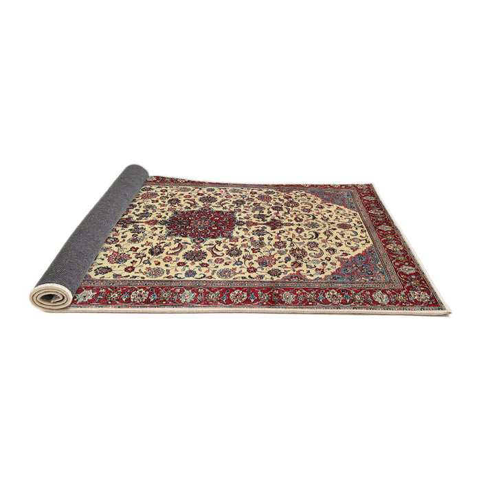 Sideview of Traditional Brown Red Medallion Rug, tr548
