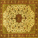 Square Medallion Yellow Traditional Rug, tr548yw