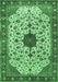 Medallion Emerald Green Traditional Rug, tr548emgrn