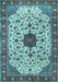 Medallion Light Blue Traditional Rug, tr548lblu