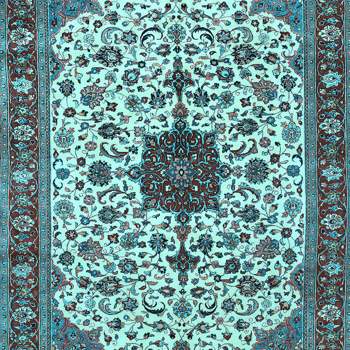Medallion Light Blue Traditional Rug, tr548lblu