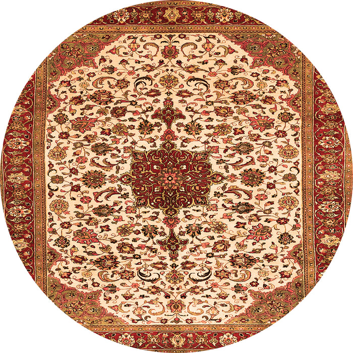 Machine Washable Medallion Orange Traditional Area Rugs, wshtr548org