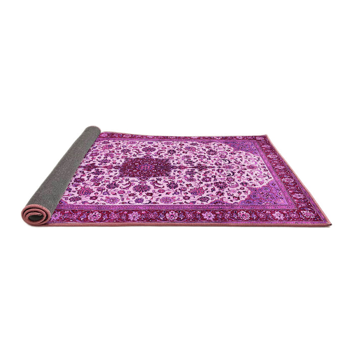 Sideview of Medallion Pink Traditional Rug, tr548pnk