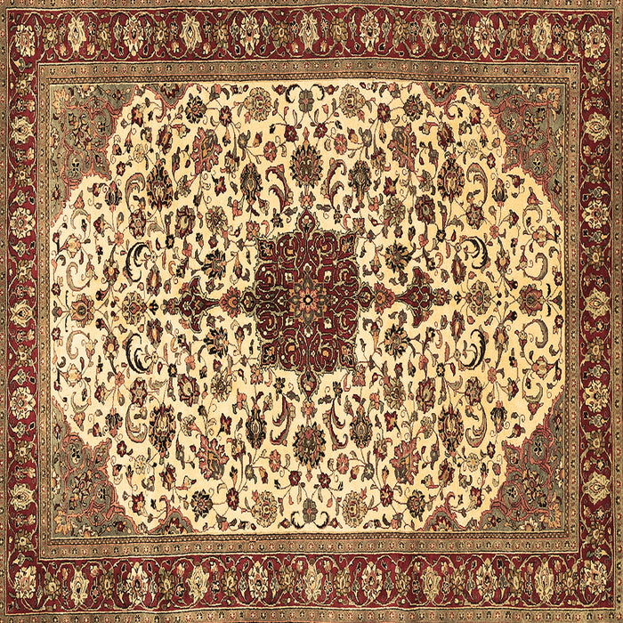 Square Medallion Brown Traditional Rug, tr548brn