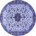 Round Medallion Blue Traditional Rug, tr548blu