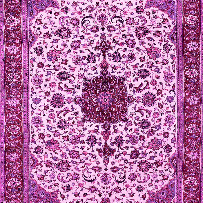 Machine Washable Medallion Pink Traditional Rug, wshtr548pnk