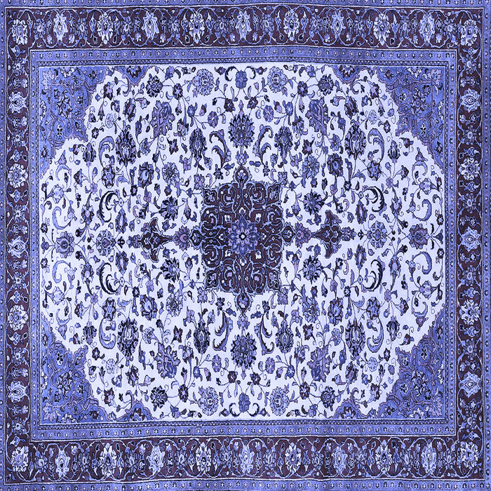 Square Medallion Blue Traditional Rug, tr548blu