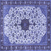 Square Medallion Blue Traditional Rug, tr548blu