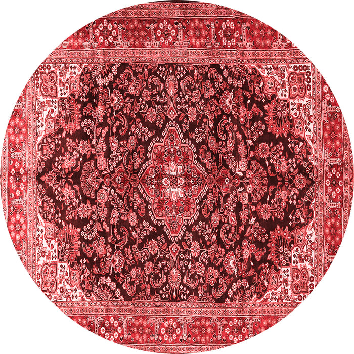 Machine Washable Medallion Red Traditional Rug, wshtr549red
