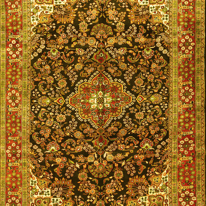 Medallion Yellow Traditional Rug, tr549yw