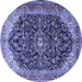 Round Medallion Blue Traditional Rug, tr549blu