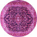 Round Medallion Pink Traditional Rug, tr549pnk