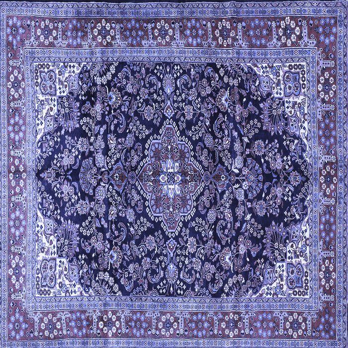 Square Medallion Blue Traditional Rug, tr549blu