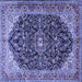 Square Medallion Blue Traditional Rug, tr549blu