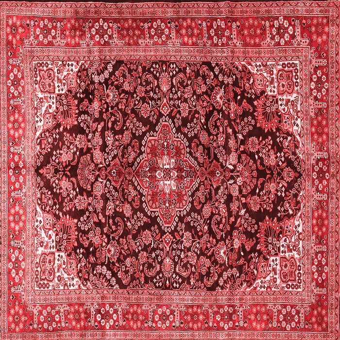 Machine Washable Medallion Red Traditional Rug, wshtr549red