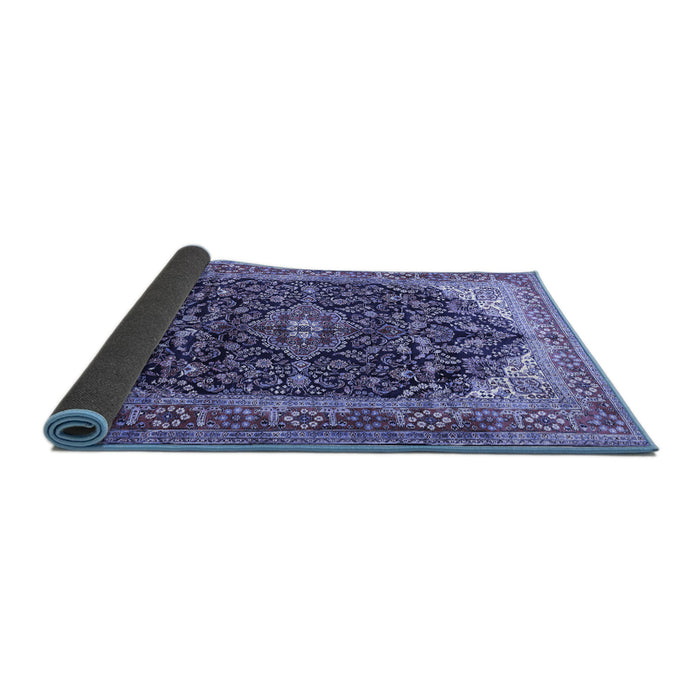 Sideview of Medallion Blue Traditional Rug, tr549blu