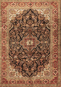 Medallion Brown Traditional Rug, tr549brn