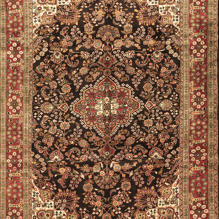 Medallion Brown Traditional Rug, tr549brn