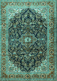 Medallion Turquoise Traditional Rug, tr549turq