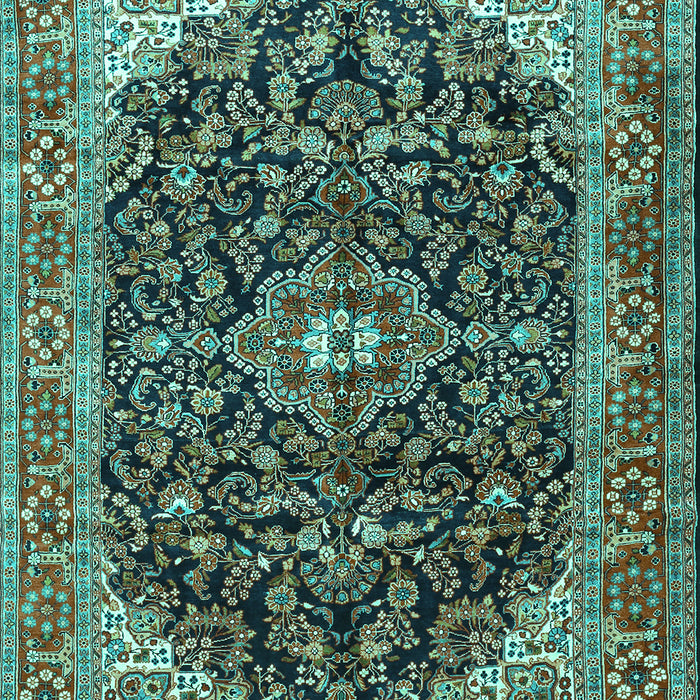 Medallion Turquoise Traditional Rug, tr549turq
