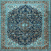 Square Medallion Light Blue Traditional Rug, tr549lblu