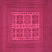 Square Machine Washable Southwestern Pink Country Rug, wshtr54pnk