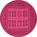 Round Southwestern Pink Country Rug, tr54pnk