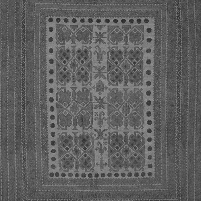 Serging Thickness of Machine Washable Southwestern Gray Country Rug, wshtr54gry