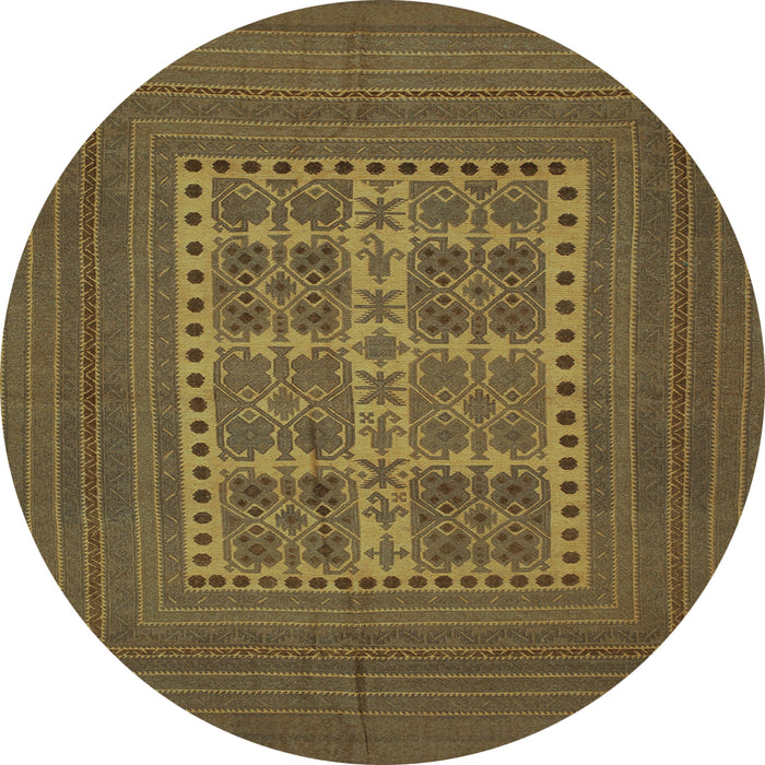 Round Southwestern Light Blue Country Rug, tr54lblu