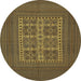 Round Southwestern Light Blue Country Rug, tr54lblu
