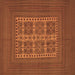 Square Machine Washable Southwestern Brown Country Rug, wshtr54brn